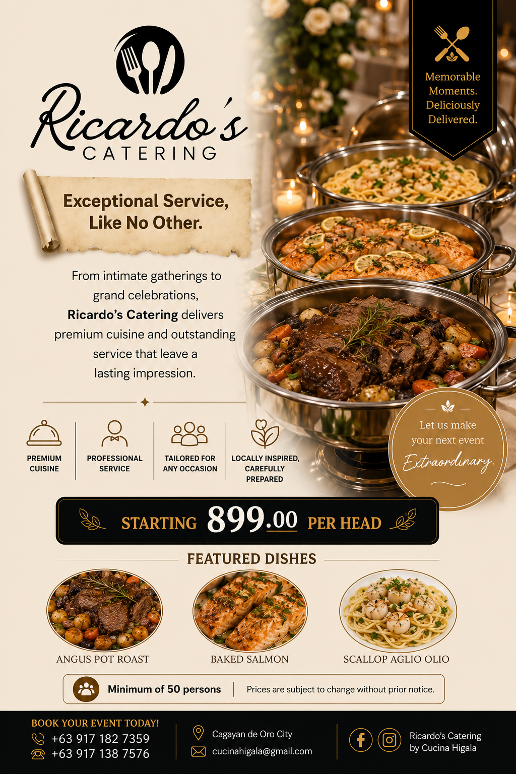 Ricardo's Catering Signature Package
